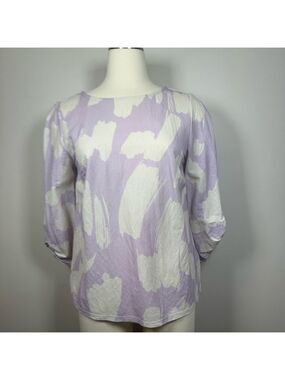 Phase Eight  Lavender and White Women's Blouse UK 10